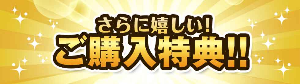 更にうれしい！ご購入特典の数々